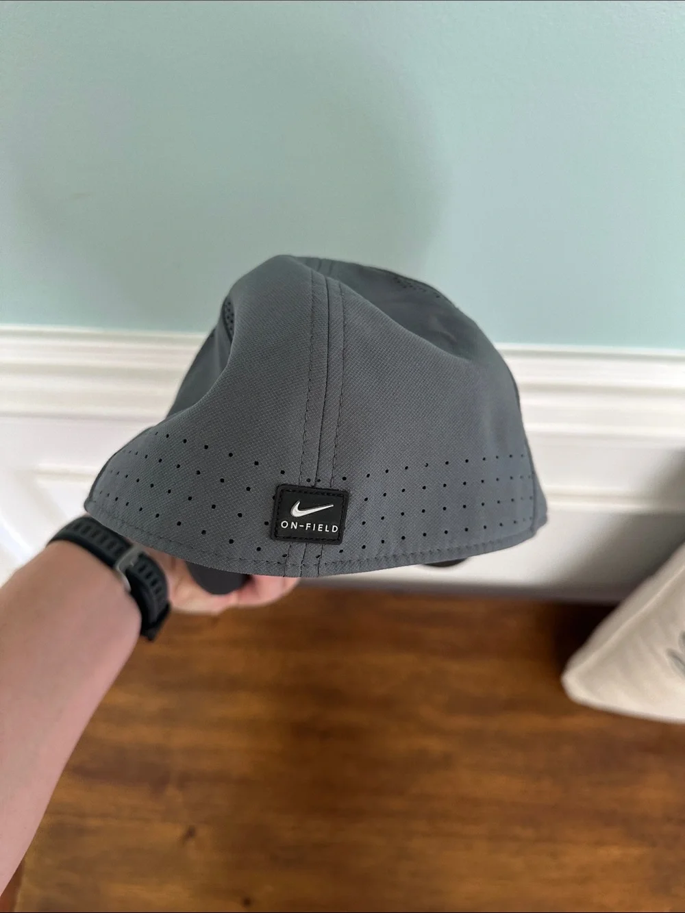 Nike Kids Gray Hat with Orange Embroidered T & Swoosh